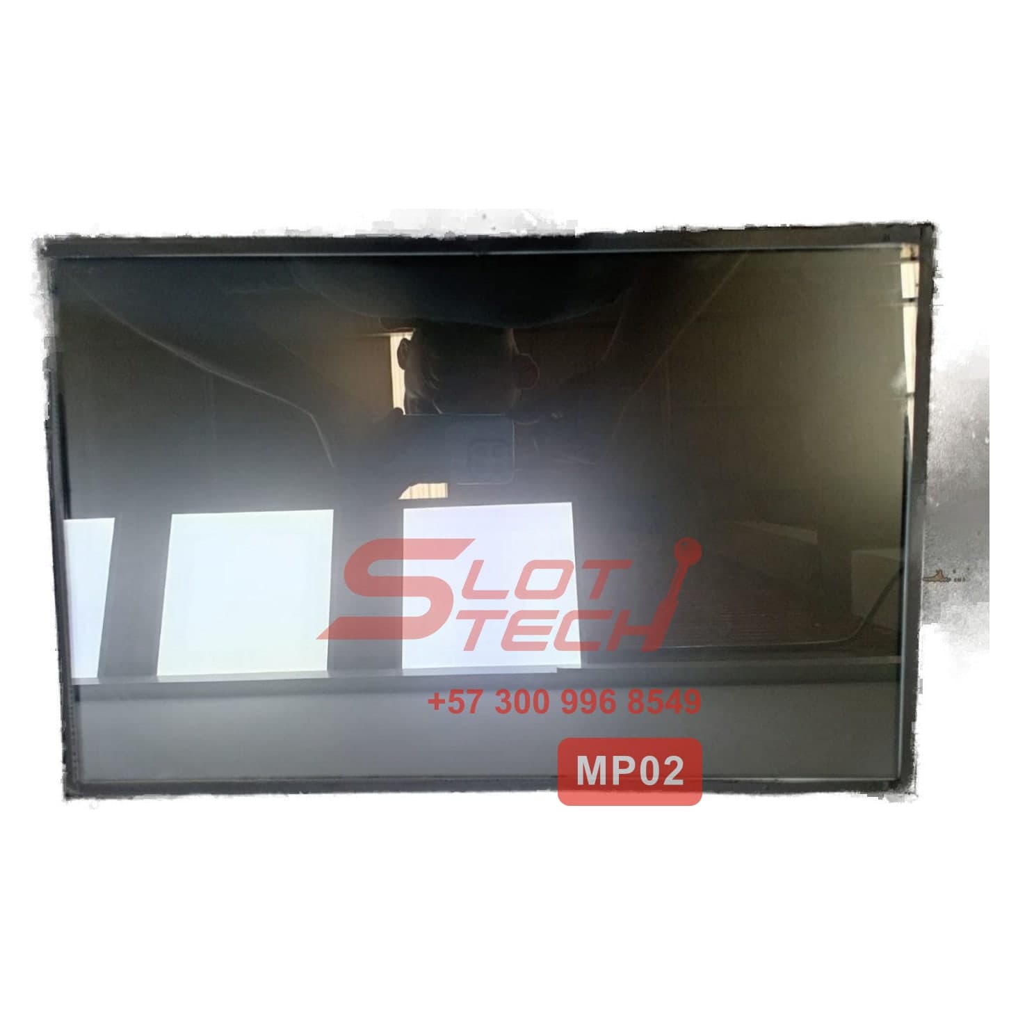 Monitor superior de 22 pulgadas visto de frente, con la pantalla apagada